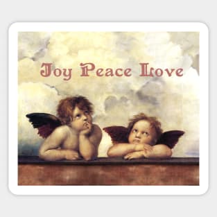 RENAISSANCE ANGELS Winged Cherubs, Joy Peace Love Sticker